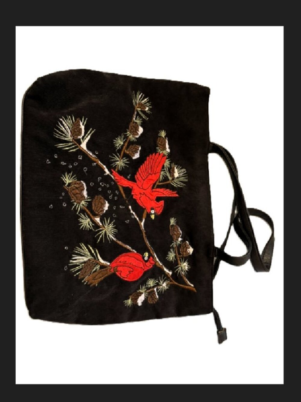 Gorgeous 'Cardinal' Black/Red Corduroy Purse/Tote